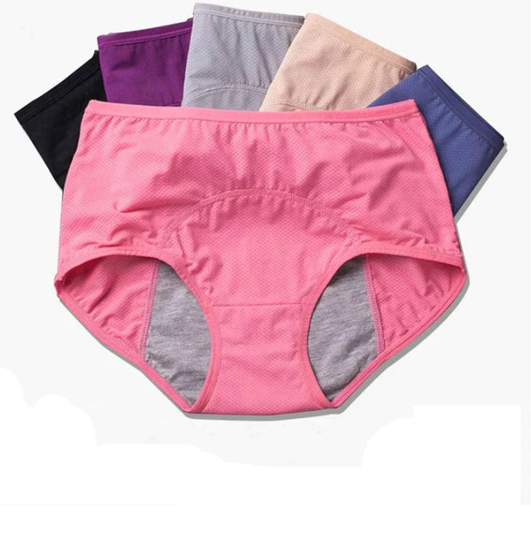 Damen Periodenunterwäsche – Auslaufsicher, Mittelbund, Eisseide, Dünn & Sommerleicht, Sicher gegen Auslaufen