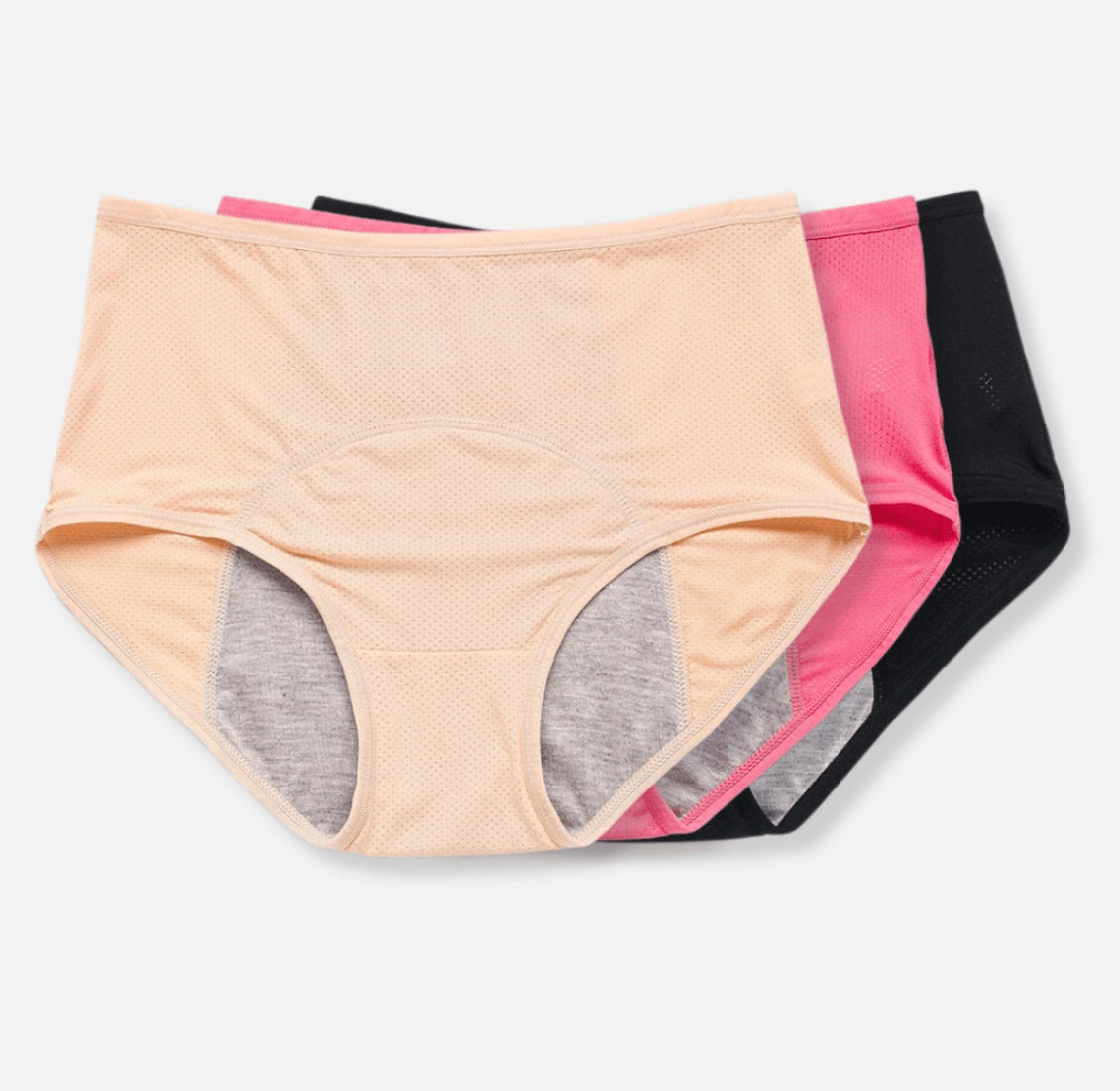 Damen Periodenunterwäsche – Auslaufsicher, Mittelbund, Eisseide, Dünn & Sommerleicht, Sicher gegen Auslaufen