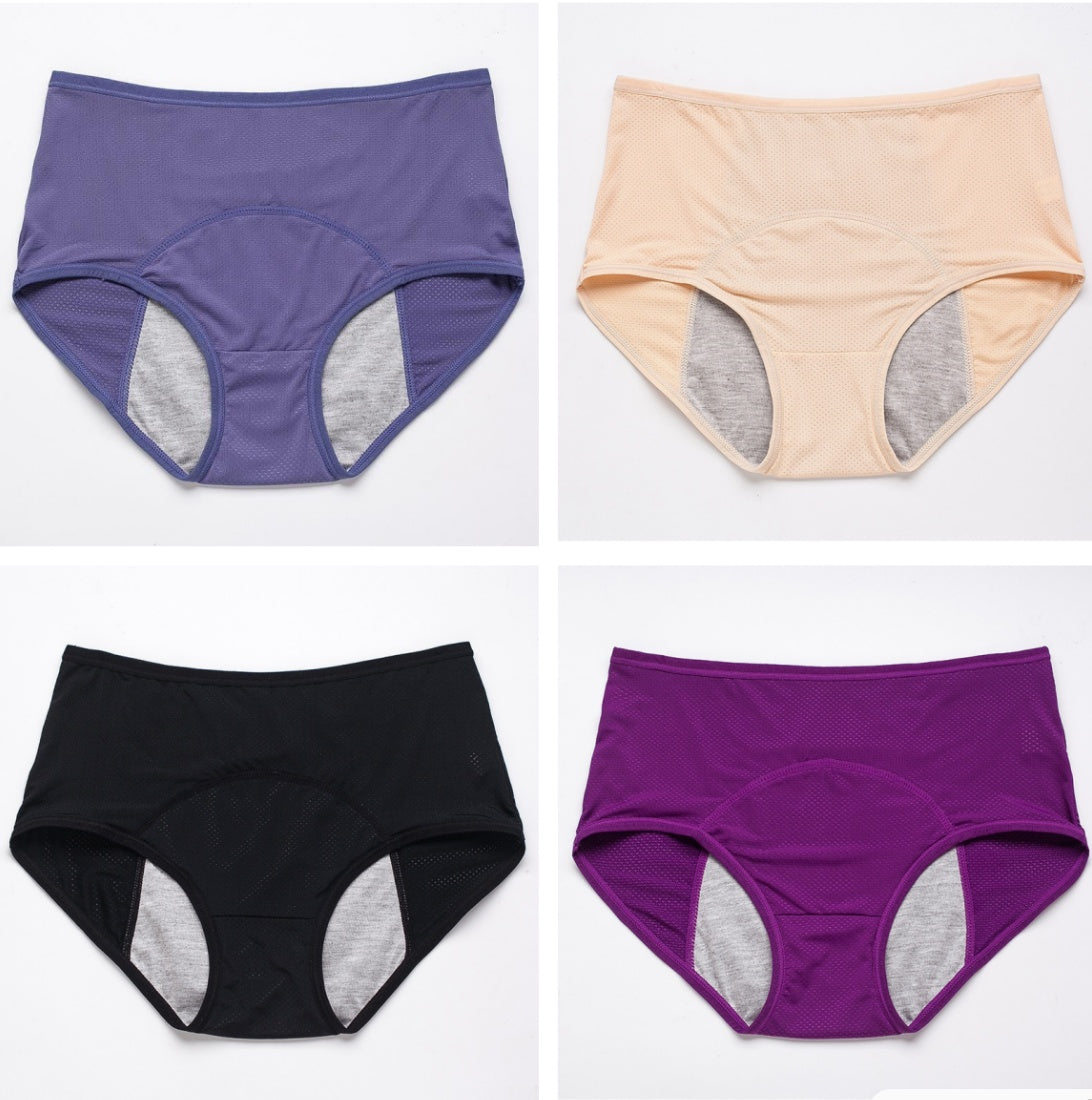 Damen Periodenunterwäsche – Auslaufsicher, Mittelbund, Eisseide, Dünn & Sommerleicht, Sicher gegen Auslaufen